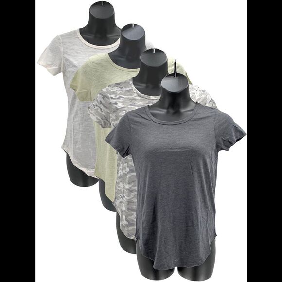 Urban Diction Tops - Urban Diction Women's Tee Set Charcoal and Cream - Regular